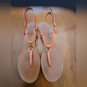 Coach Charleen T-Strap Leather Sandals, 8.5